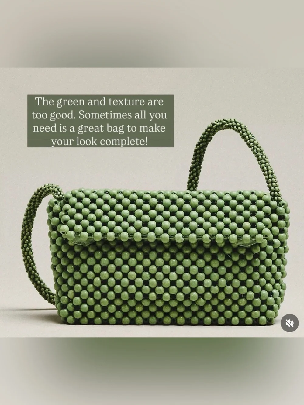 New Anthropologie fiona wood Beaded Shoulder Bag mint green purse